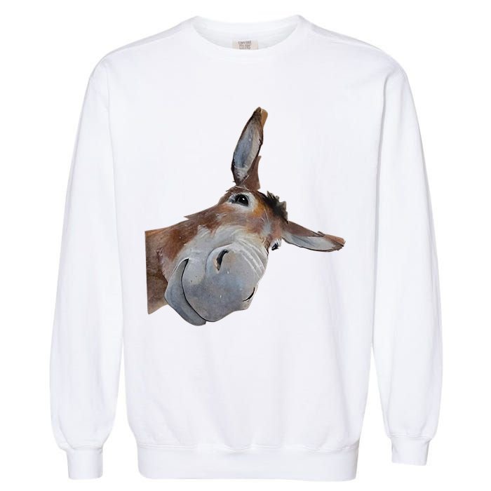 Peachbruh Funny Donkey Art Donkey Head Smile Eagerlys Garment-Dyed Sweatshirt