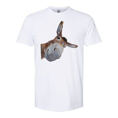 Peachbruh Funny Donkey Art Donkey Head Smile Eagerlys Softstyle® CVC T-Shirt