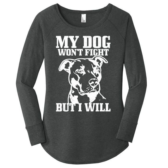 Pitbull Funny Dog Pitbull Mom Pitbull Dad Cute Gift Women's Perfect Tri Tunic Long Sleeve Shirt