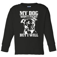 Pitbull Funny Dog Pitbull Mom Pitbull Dad Cute Gift Toddler Long Sleeve Shirt