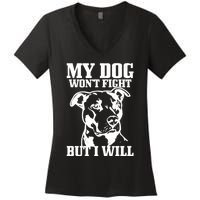 Pitbull Funny Dog Pitbull Mom Pitbull Dad Cute Gift Women's V-Neck T-Shirt