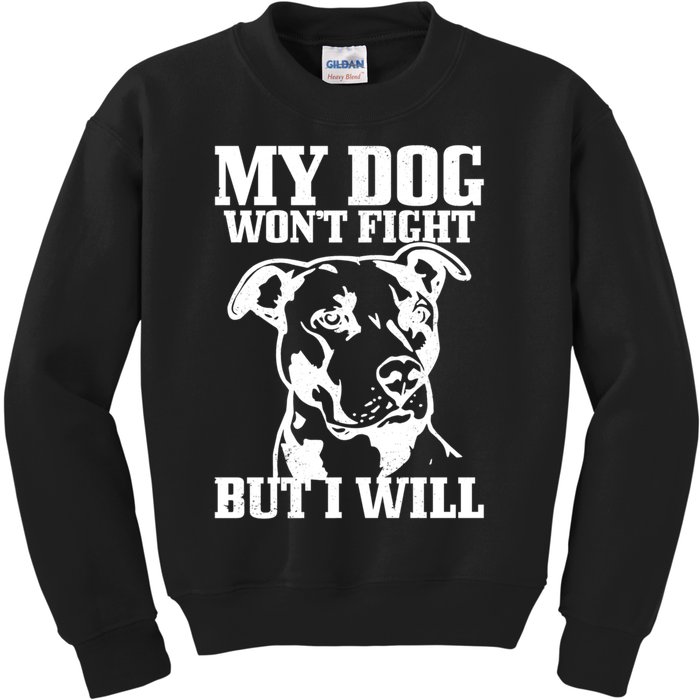 Pitbull Funny Dog Pitbull Mom Pitbull Dad Cute Gift Kids Sweatshirt