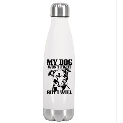 Pitbull Funny Dog Pitbull Mom Pitbull Dad Cute Gift Stainless Steel Insulated Water Bottle