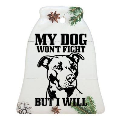 Pitbull Funny Dog Pitbull Mom Pitbull Dad Cute Gift Ceramic Bell Ornament