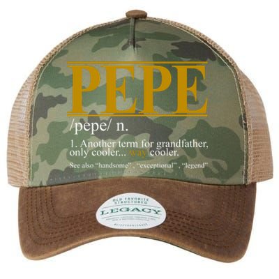 Pepe Fathers Day Gift Grandpa Definition Legacy Tie Dye Trucker Hat