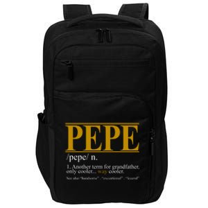 Pepe Fathers Day Gift Grandpa Definition Impact Tech Backpack