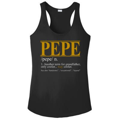 Pepe Fathers Day Gift Grandpa Definition Ladies PosiCharge Competitor Racerback Tank