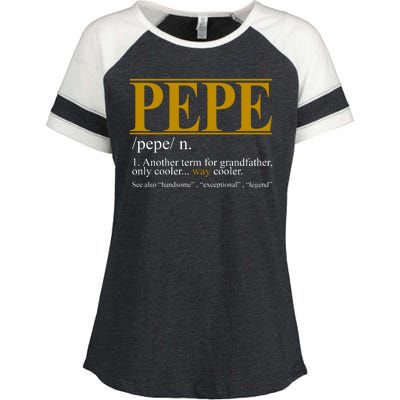 Pepe Fathers Day Gift Grandpa Definition Enza Ladies Jersey Colorblock Tee