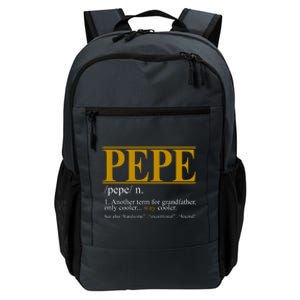 Pepe Fathers Day Gift Grandpa Definition Daily Commute Backpack