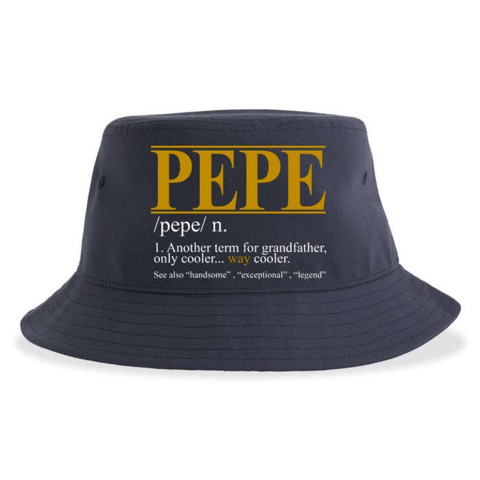 Pepe Fathers Day Gift Grandpa Definition Sustainable Bucket Hat