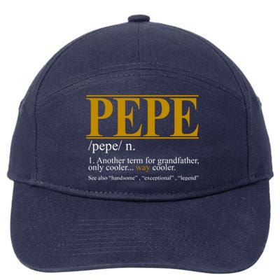 Pepe Fathers Day Gift Grandpa Definition 7-Panel Snapback Hat