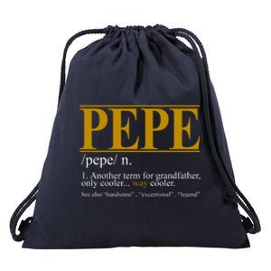 Pepe Fathers Day Gift Grandpa Definition Drawstring Bag