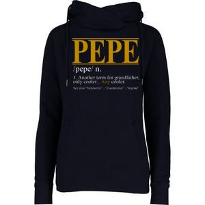 Pepe Fathers Day Gift Grandpa Definition Womens Funnel Neck Pullover Hood