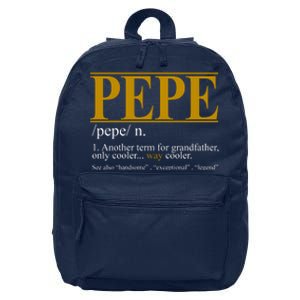 Pepe Fathers Day Gift Grandpa Definition 16 in Basic Backpack