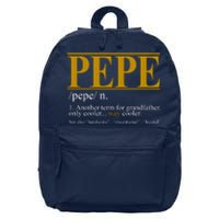 Pepe Fathers Day Gift Grandpa Definition 16 in Basic Backpack