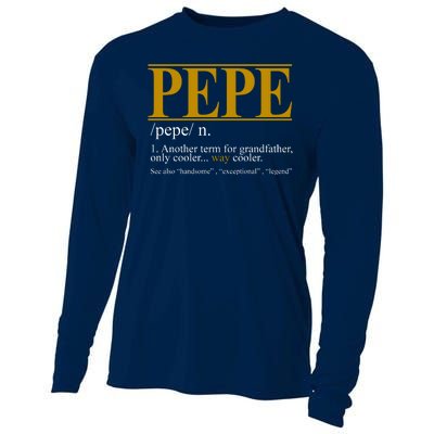 Pepe Fathers Day Gift Grandpa Definition Cooling Performance Long Sleeve Crew