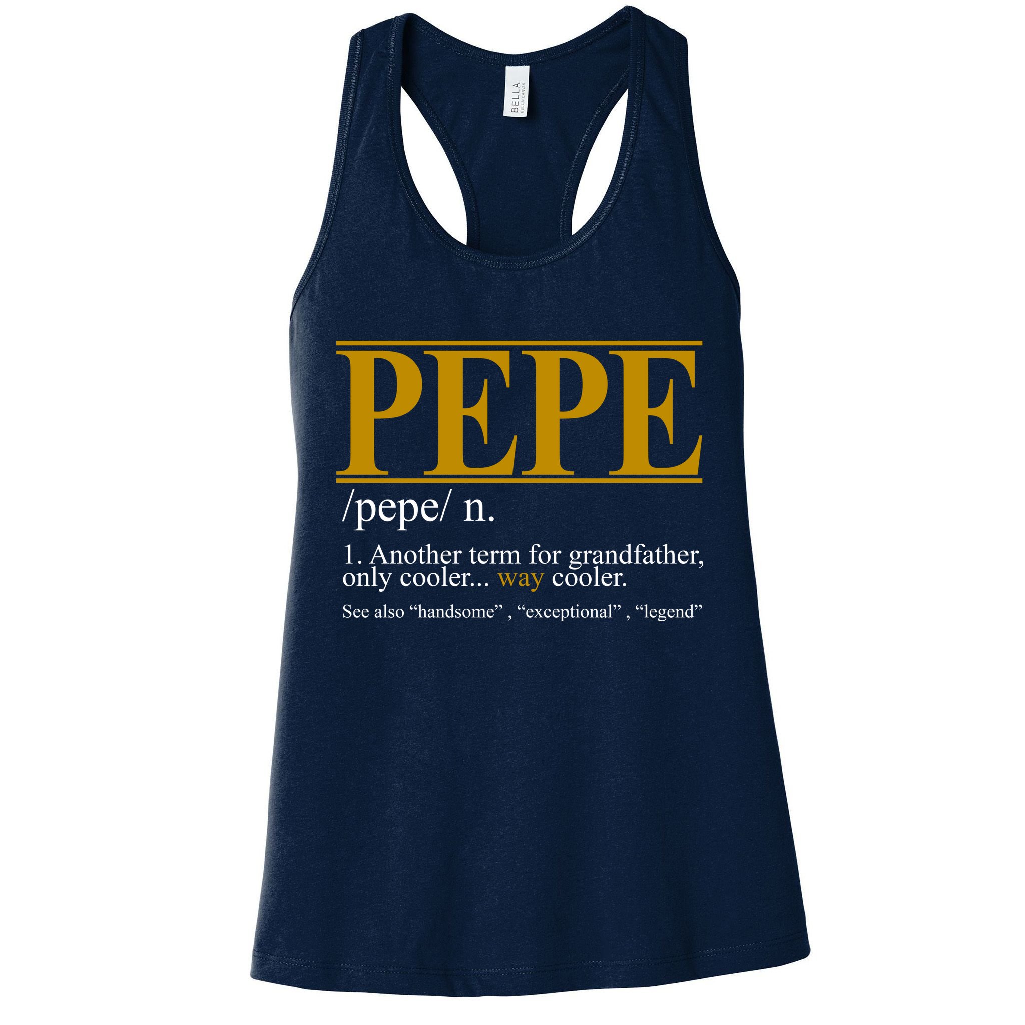 Pepe Fathers Day Gift Grandpa Definition Womens Tank Top