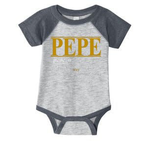 Pepe Fathers Day Gift Grandpa Definition Infant Baby Jersey Bodysuit