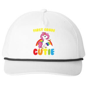 Ph First Day Of School 1St First Grade Cutie Unicorn Gift Cool Gift Snapback Five-Panel Rope Hat