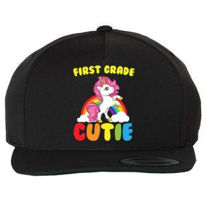 Ph First Day Of School 1St First Grade Cutie Unicorn Gift Cool Gift Wool Snapback Cap