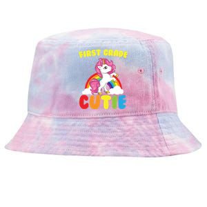 Ph First Day Of School 1St First Grade Cutie Unicorn Gift Cool Gift Tie-Dyed Bucket Hat