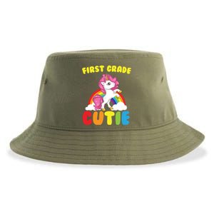 Ph First Day Of School 1St First Grade Cutie Unicorn Gift Cool Gift Sustainable Bucket Hat