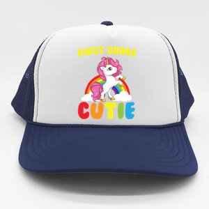 Ph First Day Of School 1St First Grade Cutie Unicorn Gift Cool Gift Trucker Hat