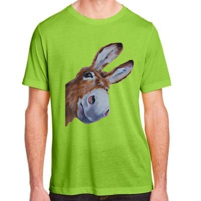 Peachbruh Funny Donkey Art Donkey Head Smile Eagerly Donkey Adult ChromaSoft Performance T-Shirt