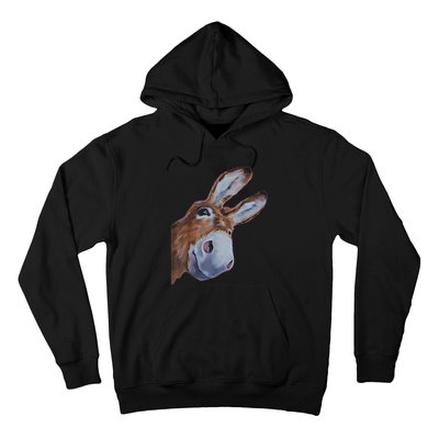 Peachbruh Funny Donkey Art Donkey Head Smile Eagerly Donkey Hoodie