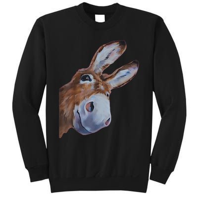 Peachbruh Funny Donkey Art Donkey Head Smile Eagerly Donkey Sweatshirt