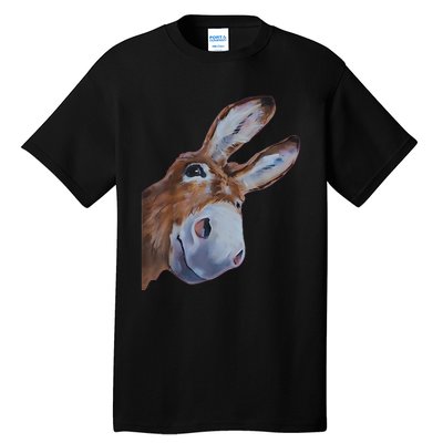 Peachbruh Funny Donkey Art Donkey Head Smile Eagerly Donkey Tall T-Shirt