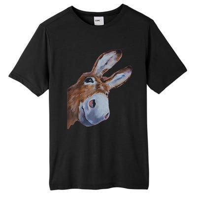 Peachbruh Funny Donkey Art Donkey Head Smile Eagerly Donkey Tall Fusion ChromaSoft Performance T-Shirt