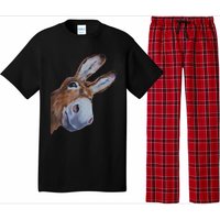 Peachbruh Funny Donkey Art Donkey Head Smile Eagerly Donkey Pajama Set