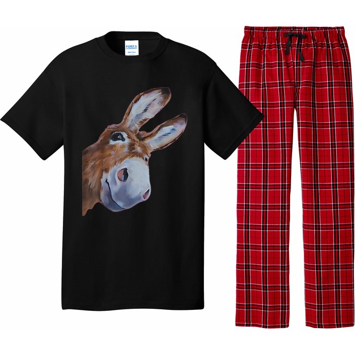 Peachbruh Funny Donkey Art Donkey Head Smile Eagerly Donkey Pajama Set