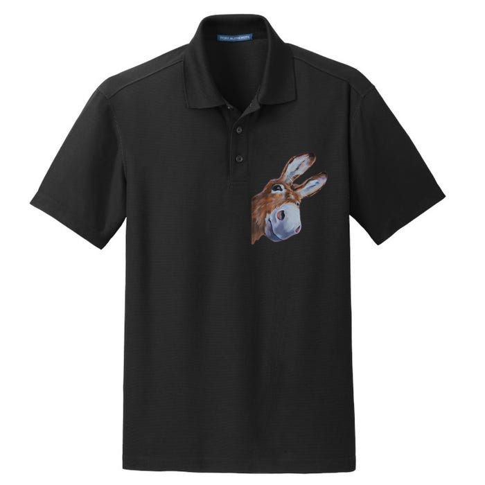 Peachbruh Funny Donkey Art Donkey Head Smile Eagerly Donkey Dry Zone Grid Polo