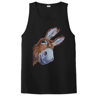 Peachbruh Funny Donkey Art Donkey Head Smile Eagerly Donkey PosiCharge Competitor Tank