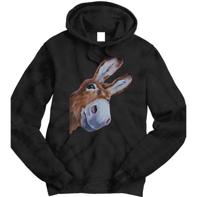 Peachbruh Funny Donkey Art Donkey Head Smile Eagerly Donkey Tie Dye Hoodie