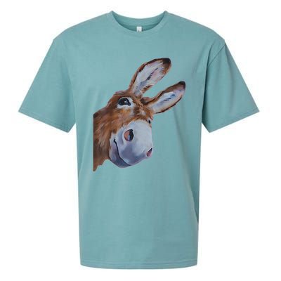 Peachbruh Funny Donkey Art Donkey Head Smile Eagerly Donkey Sueded Cloud Jersey T-Shirt