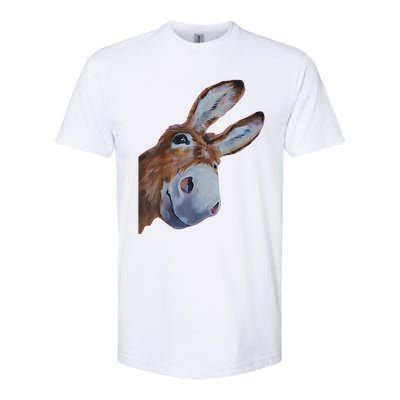 Peachbruh Funny Donkey Art Donkey Head Smile Eagerly Donkey Softstyle CVC T-Shirt