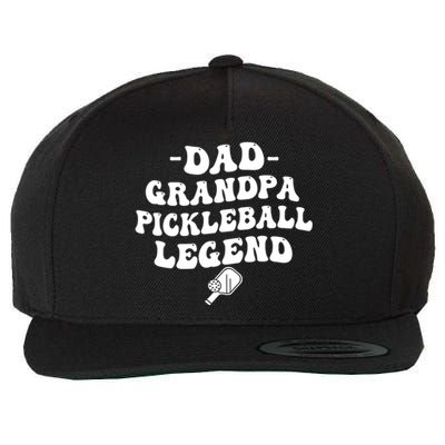 Pickleball Funny Dad Grandpa Pickleball Legend FatherS Day Gift Wool Snapback Cap