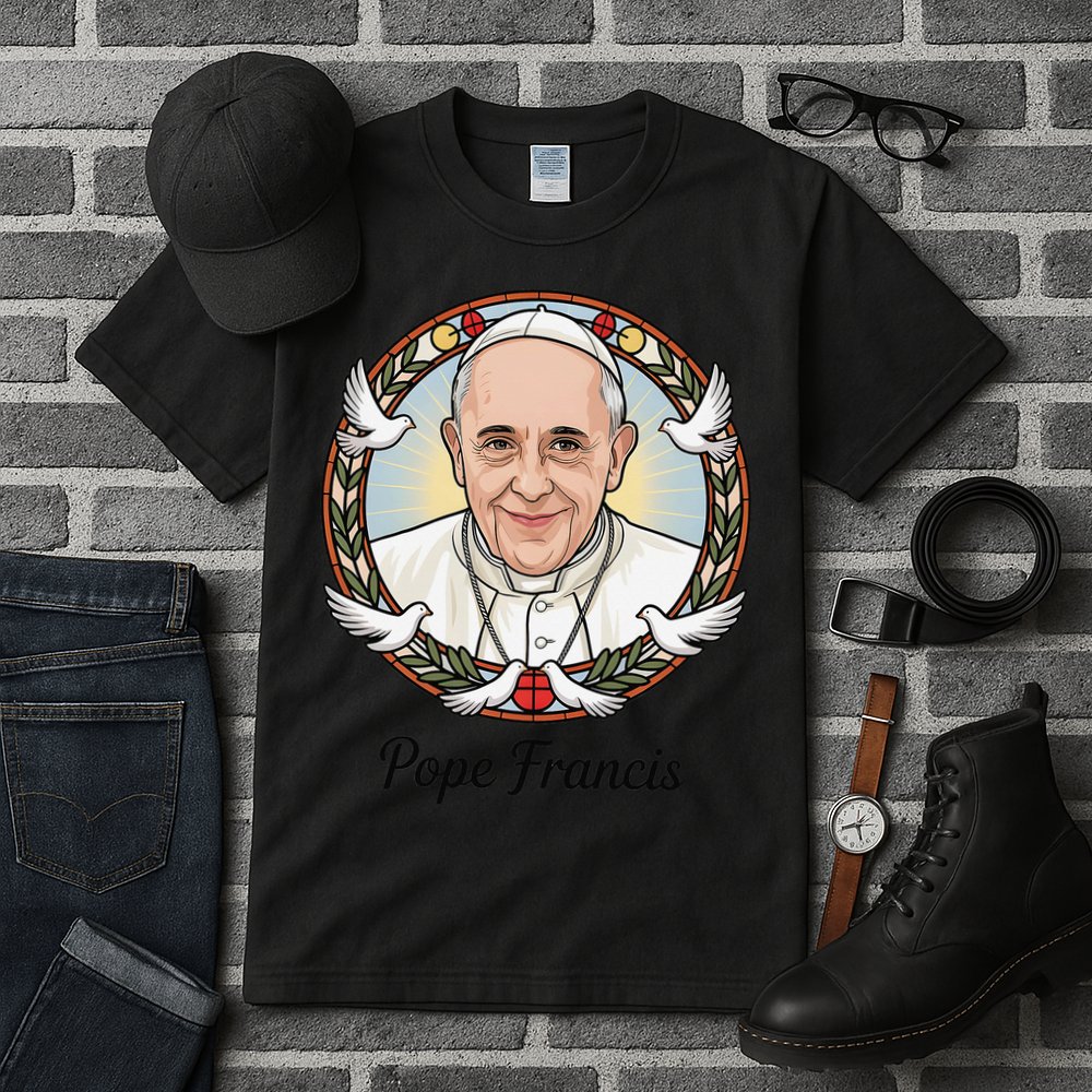 Pope Francis Design Catholic Christian Devotees Souvenir Tall T-Shirt