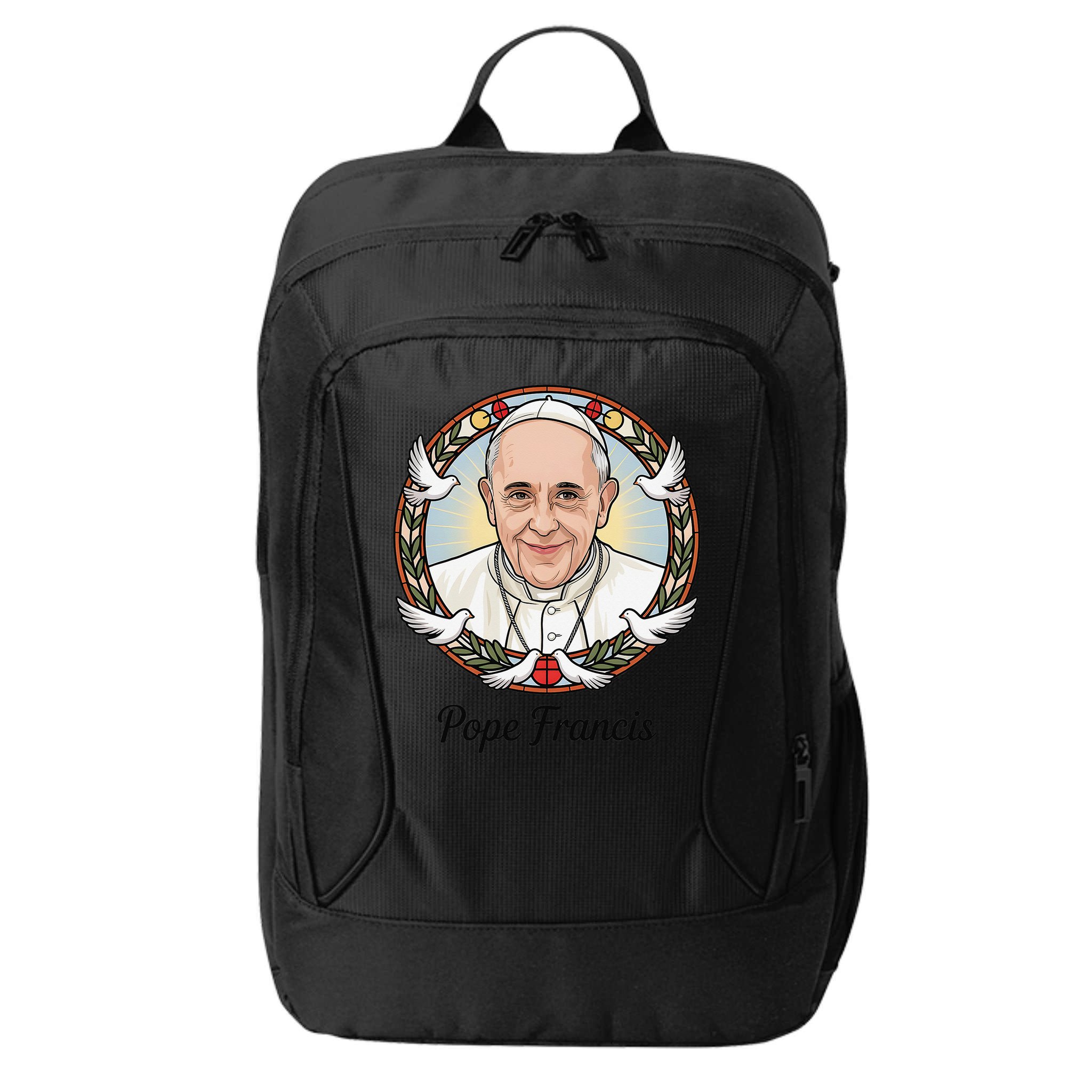 Pope Francis Design Catholic Christian Devotees Souvenir City Backpack