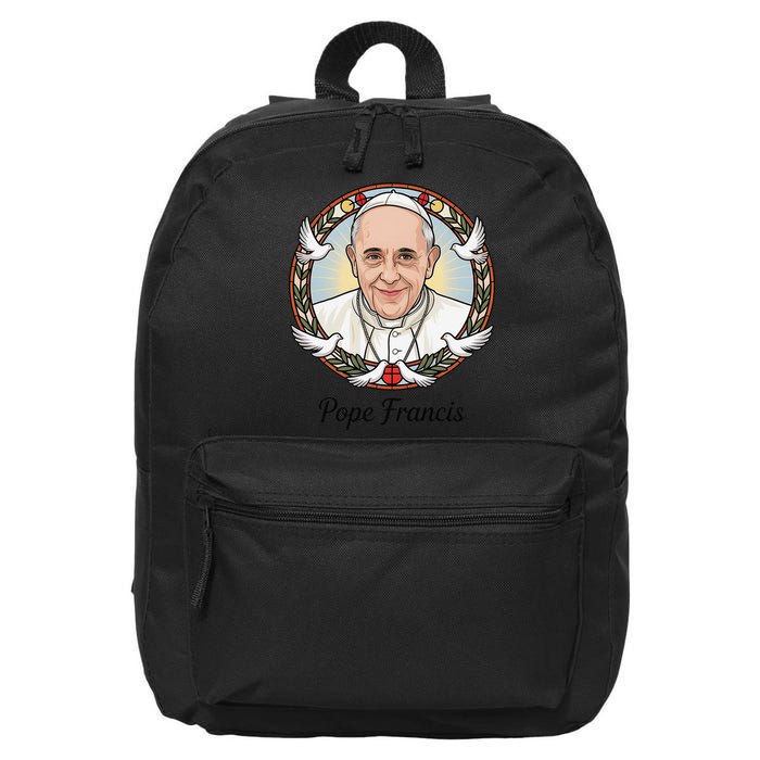 Pope Francis Design Catholic Christian Devotees Souvenir 16 in Basic Backpack