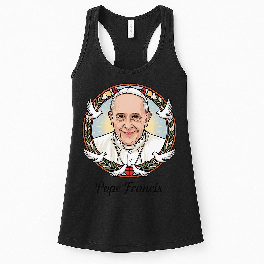 Pope Francis Design Catholic Christian Devotees Souvenir Womens Tank Top