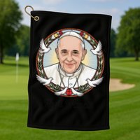 Pope Francis Design Catholic Christian Devotees Souvenir Golf Towel