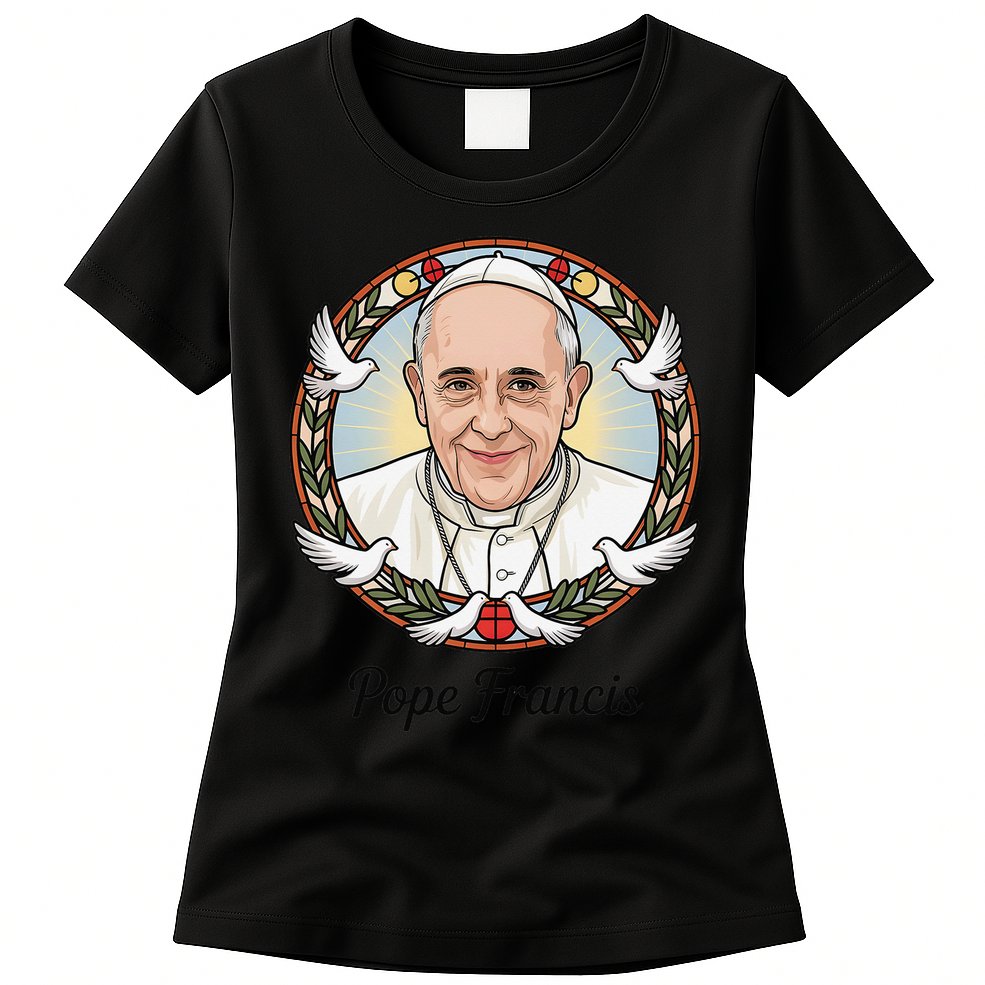 Pope Francis Design Catholic Christian Devotees Souvenir Womens T-Shirt