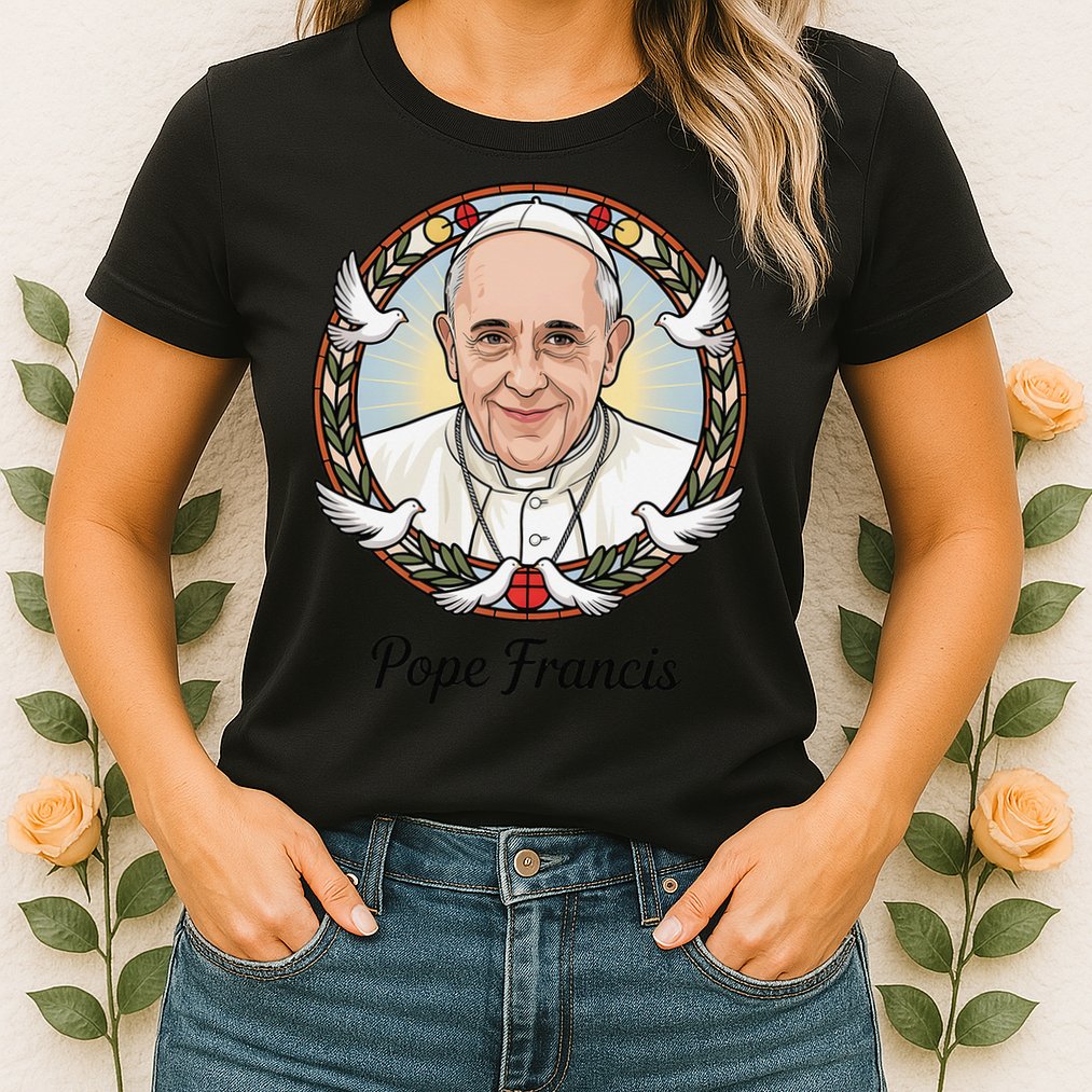 Pope Francis Design Catholic Christian Devotees Souvenir Womens T-Shirt