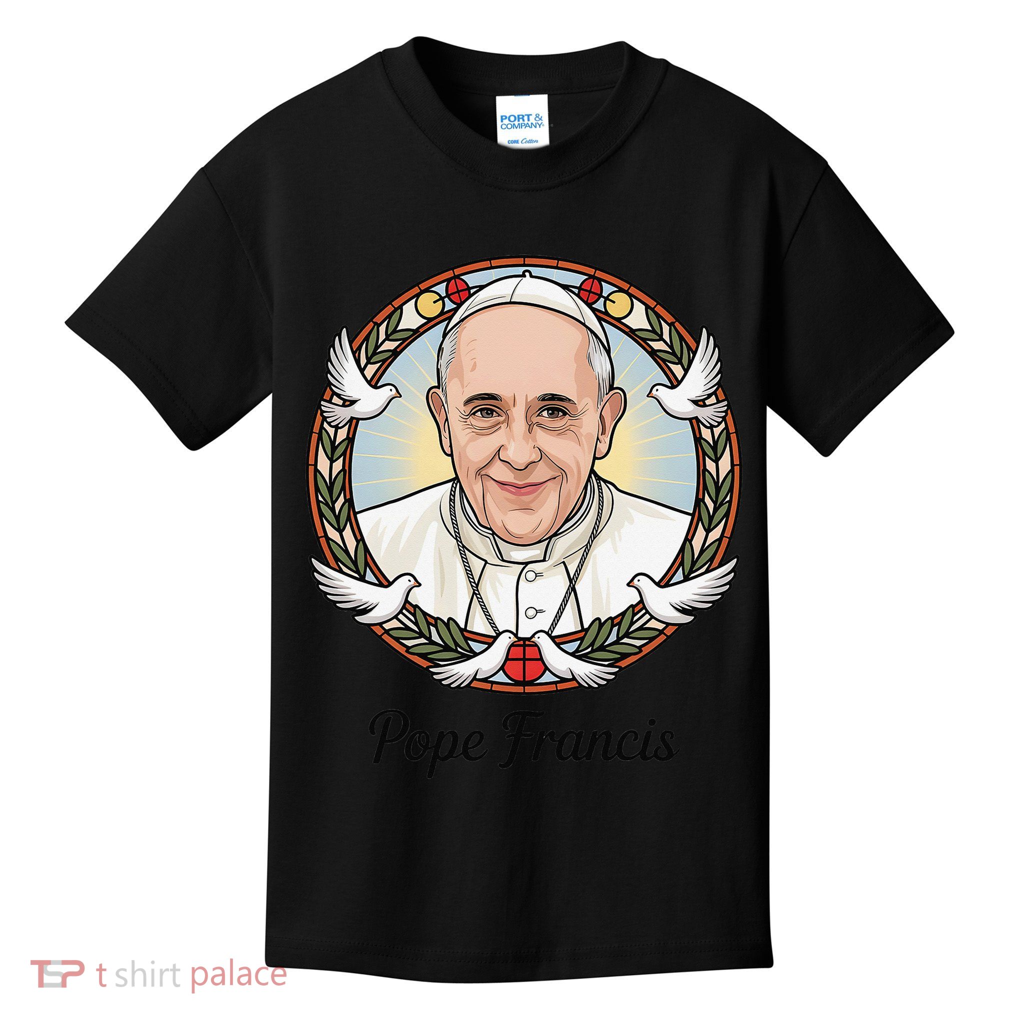 Pope Francis Design Catholic Christian Devotees Souvenir Kids T-Shirt