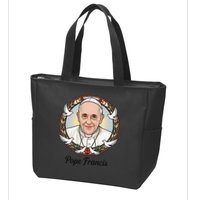 Pope Francis Design Catholic Christian Devotees Souvenir Zip Tote Bag