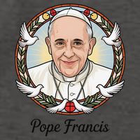 Pope Francis Design Catholic Christian Devotees Souvenir Vector Backpack